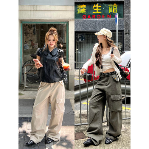 林诗琦NICKIDAILY多口袋直筒长裤