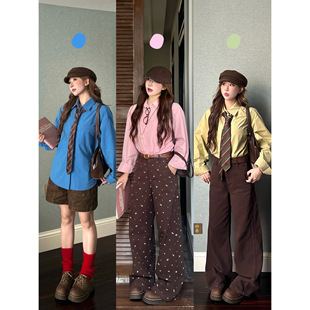 林诗琦NICKIDAILY【彩色絮语！纯色净版宽松休闲百搭口袋长袖衬衫