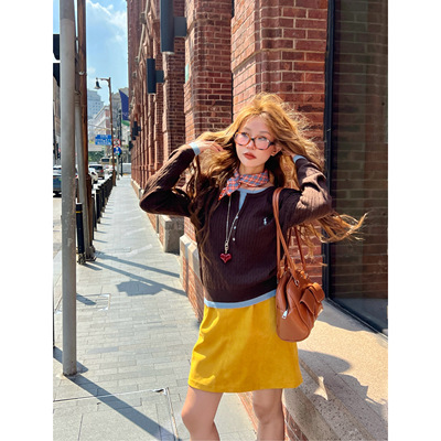 林诗琦NICKIDAILY拼接假两件毛衣