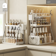 咚西厨房调味料置物架双层台面家用多功能收纳刀砧板筷子收纳架子