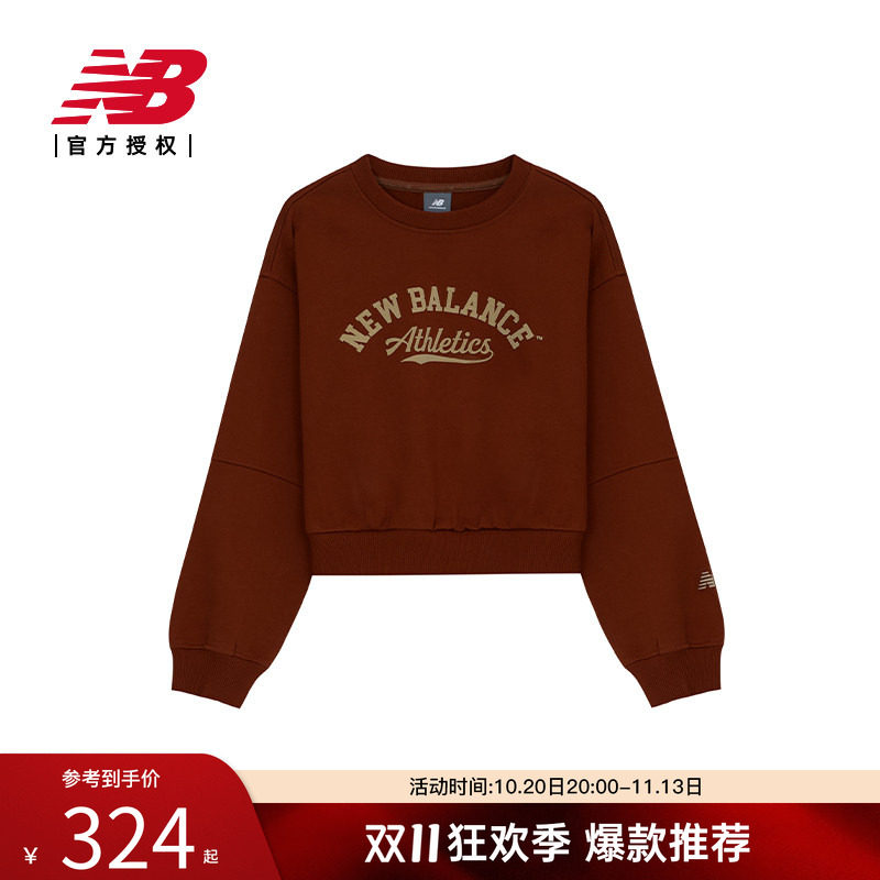 New Balance NB官方女运动休闲舒适套头衫简约时尚卫衣NCE43112