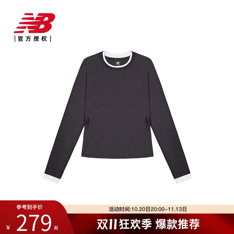 New Balance NB官方正品26女款百搭休闲圆领长袖T恤WT61G19Z