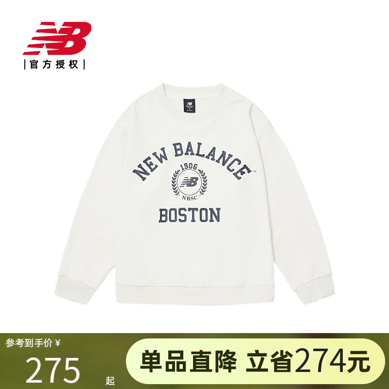 New Balance NB官方正品卫衣女冬休闲圆领套头衫针织上衣AWT34310