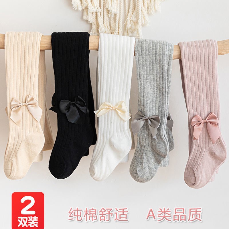 纯棉女童打底裤春秋款外穿洋气宝宝儿童女孩舞蹈袜中厚针织连裤袜