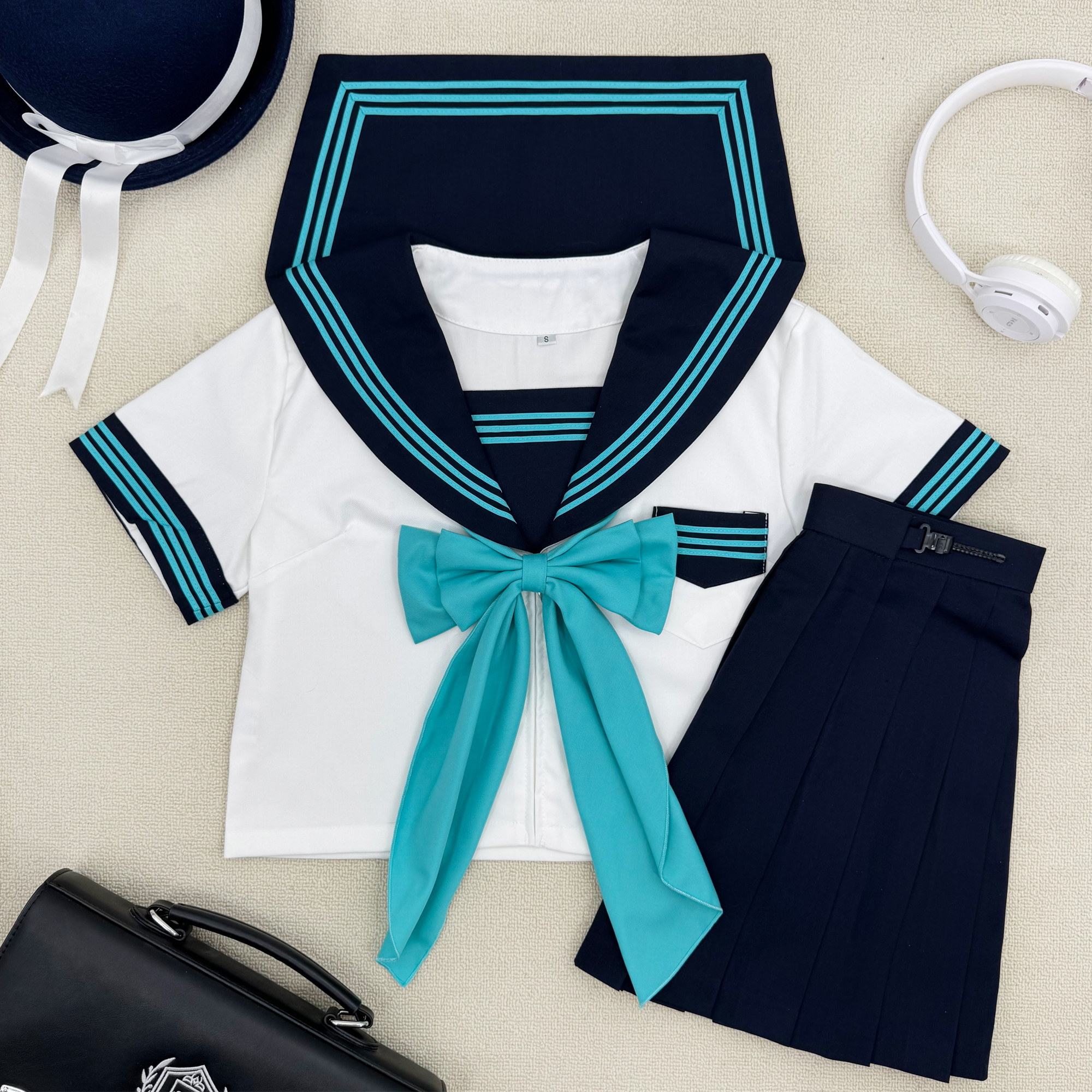 妙也可基础款青三本正版JK制服裙