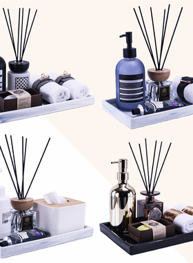 洗手间摆件香薰托盘纸巾盒套装