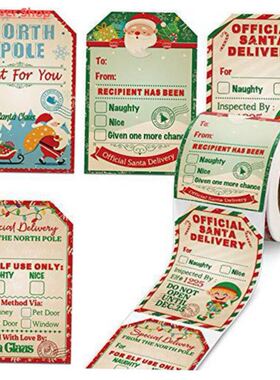 50-200pcs Merry Christmas Gift Tags Santa Claus Labels Stick