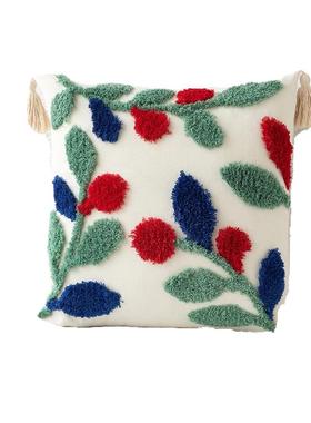 Floral Tufted Cushion Cover Multi-color Decorative Pillow Ca