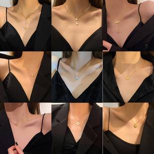 Classic Gold Color Stainless Steel Necklace For Women Jewelr