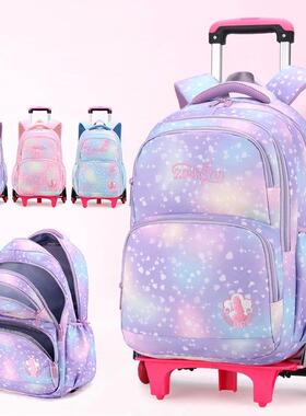 Children School bag set with Wheels Students Backpack For0
