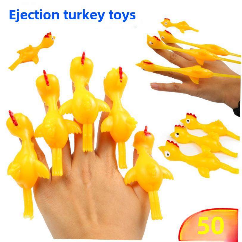 Finger catapult stretch rubber chicken gift Toys