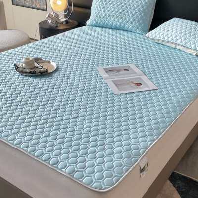 夏季乳胶冰丝凉席三件套宿舍学生单人冰丝席子家用可水洗空调床垫