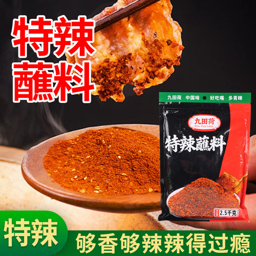 四川九田荷特辣蘸料5斤韩式东北石棉烧烤料理蘸碟五香香辣紫子苏