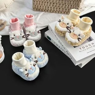 子冬季 婴儿鞋 加绒棉鞋 步前鞋 12个月宝宝婴儿软底棉鞋 袜6 新款