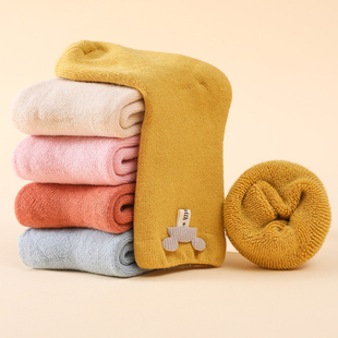 婴儿袜子秋冬棉袜儿童中筒袜A类不勒男女宝宝毛圈袜保暖加绒袜子