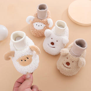 棉鞋 12个月男女宝宝鞋 袜6 子 1岁婴幼儿保暖可爱步前鞋 婴儿冬季