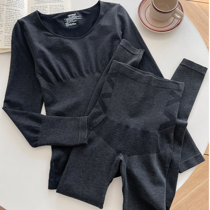 秋冬魔法塑形羊绒山茶保暖套装女