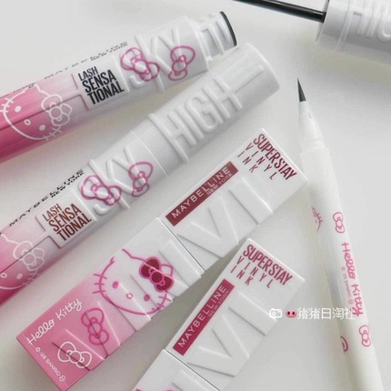 予定日本购Maybelline美宝莲Hellokitty联名限定睫毛膏唇釉眼线笔