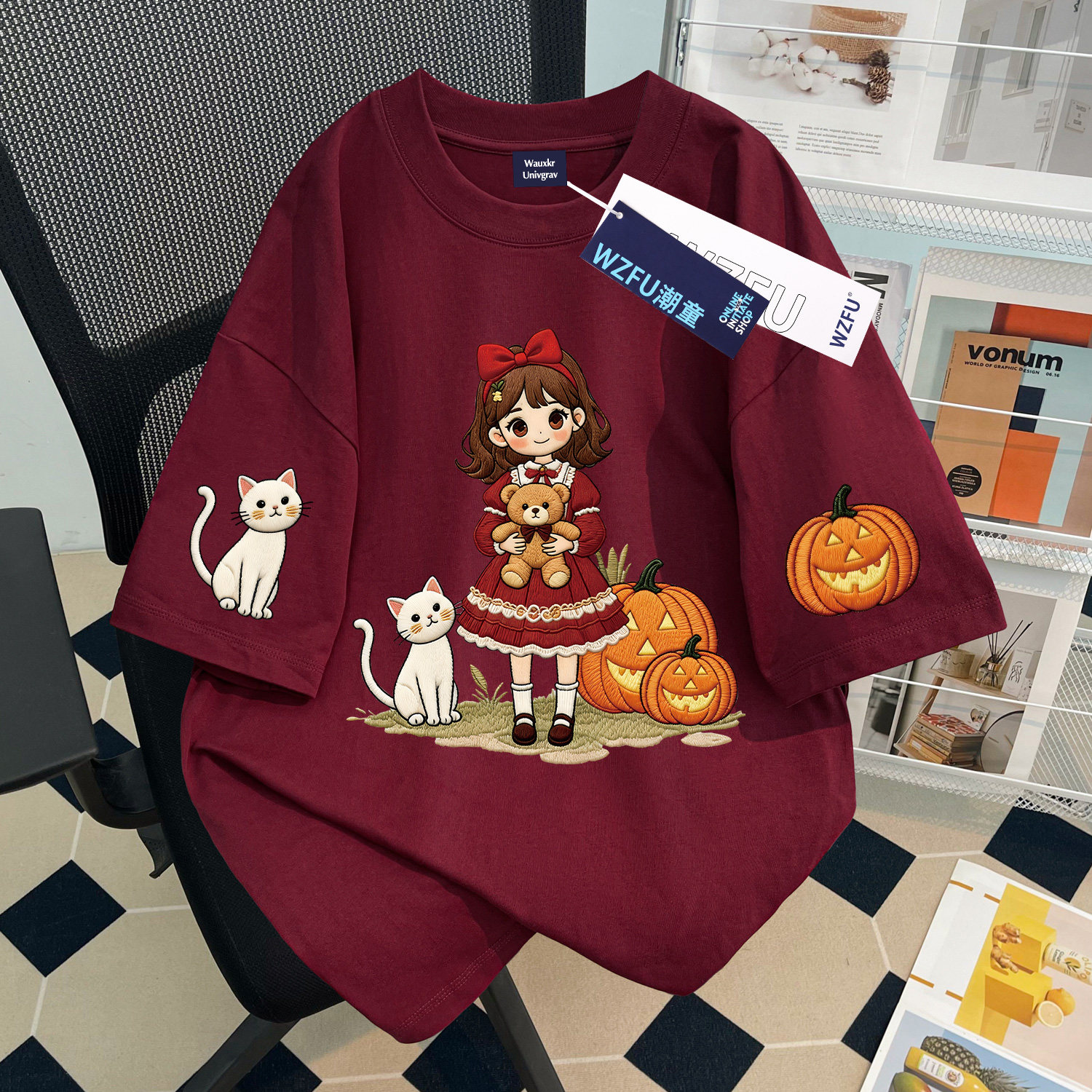 可爱风洋气卡通女孩2026夏季新款女童纯棉短袖t恤中大童休闲上衣