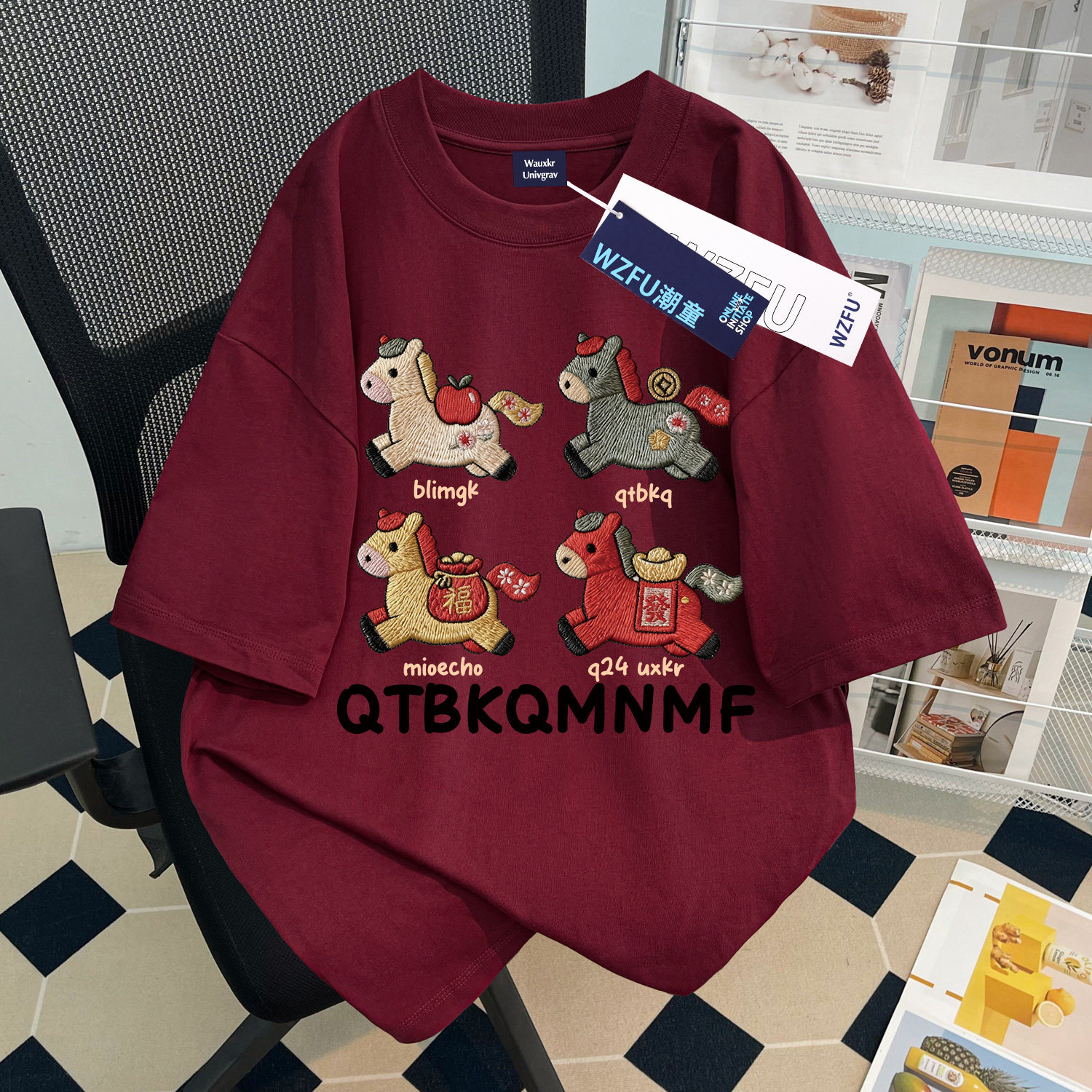 卡通小马印花2026夏季新款男女童纯棉短袖t恤中大童百搭半袖上衣