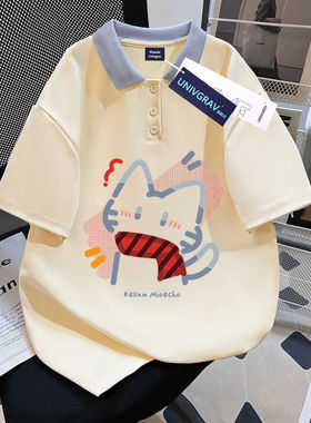 夏季女童纯棉小猫POLO衫百搭