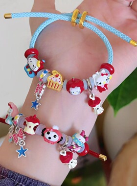 HelloKitty串珠手链 可爱卡通少女心编织手绳小众设计感
