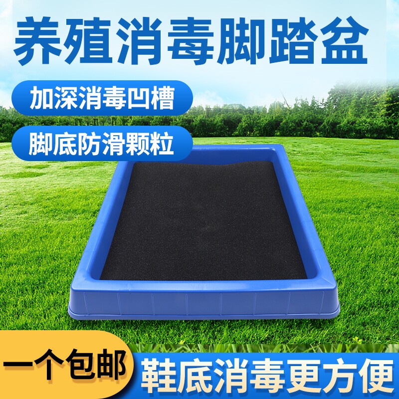 消毒脚踏盆鞋底消毒养殖场专用消毒槽免脱鞋猪场消毒盒海绵垫