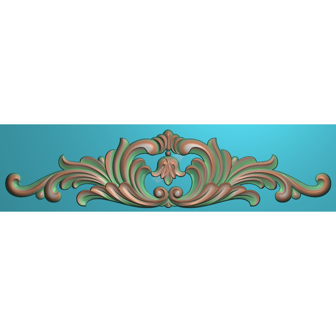 横向长条洋花预欧式洋花门头花三角花贴花精雕图灰度图素材163