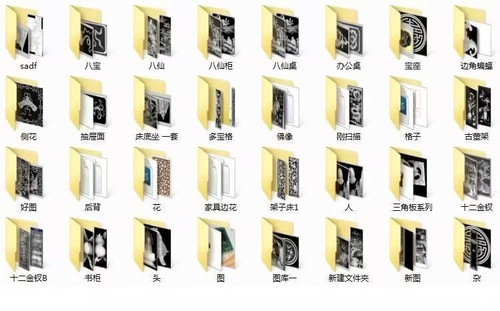 2万多件浮雕精雕花鸟虫鱼人物兽龙凤家具把件46牌灰度图图库大全