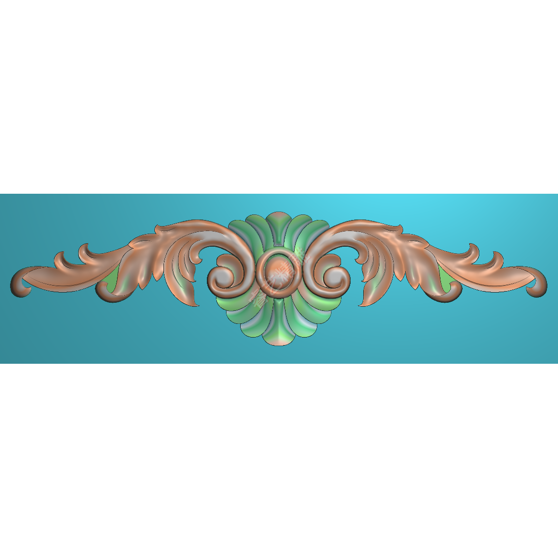 横向长条洋花预欧式洋花门头花三角花贴花精雕图灰度图素材194