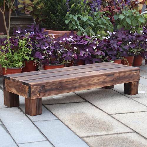 实木移动防腐木踏步台阶凳子碳化木庭院木头户外室外家用木质脚踏