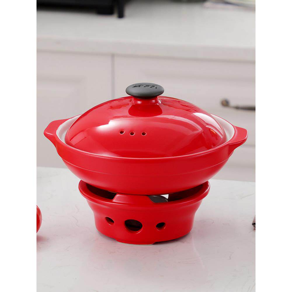 陶瓷锅酒精炉砂锅小火锅固体耐高温干锅炖锅粘土锅蔬菜浅锅商业胸