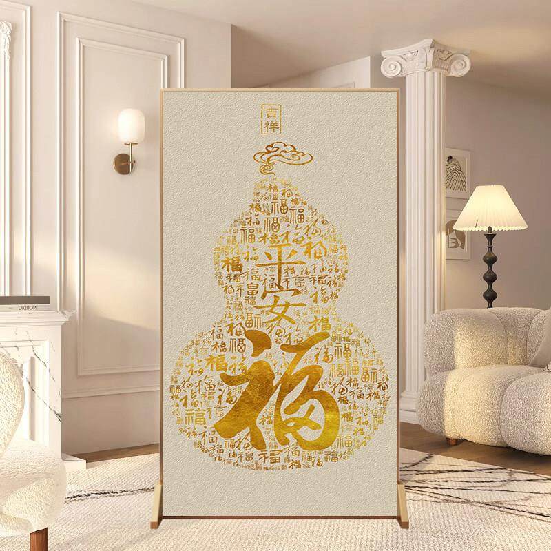 轻奢铝合金屏风隔断客厅卧室书房茶室玄关遮挡可移动金属座屏定制