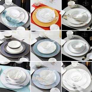 酒店摆台餐具套装 饭店骨瓷盘碗精致定制商用 高档会所包厢简约中式