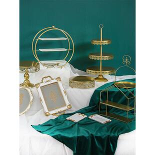 甜品台展示架盘子甜点盘冷餐茶歇摆台婚宴蛋糕架子茶点心架果盘