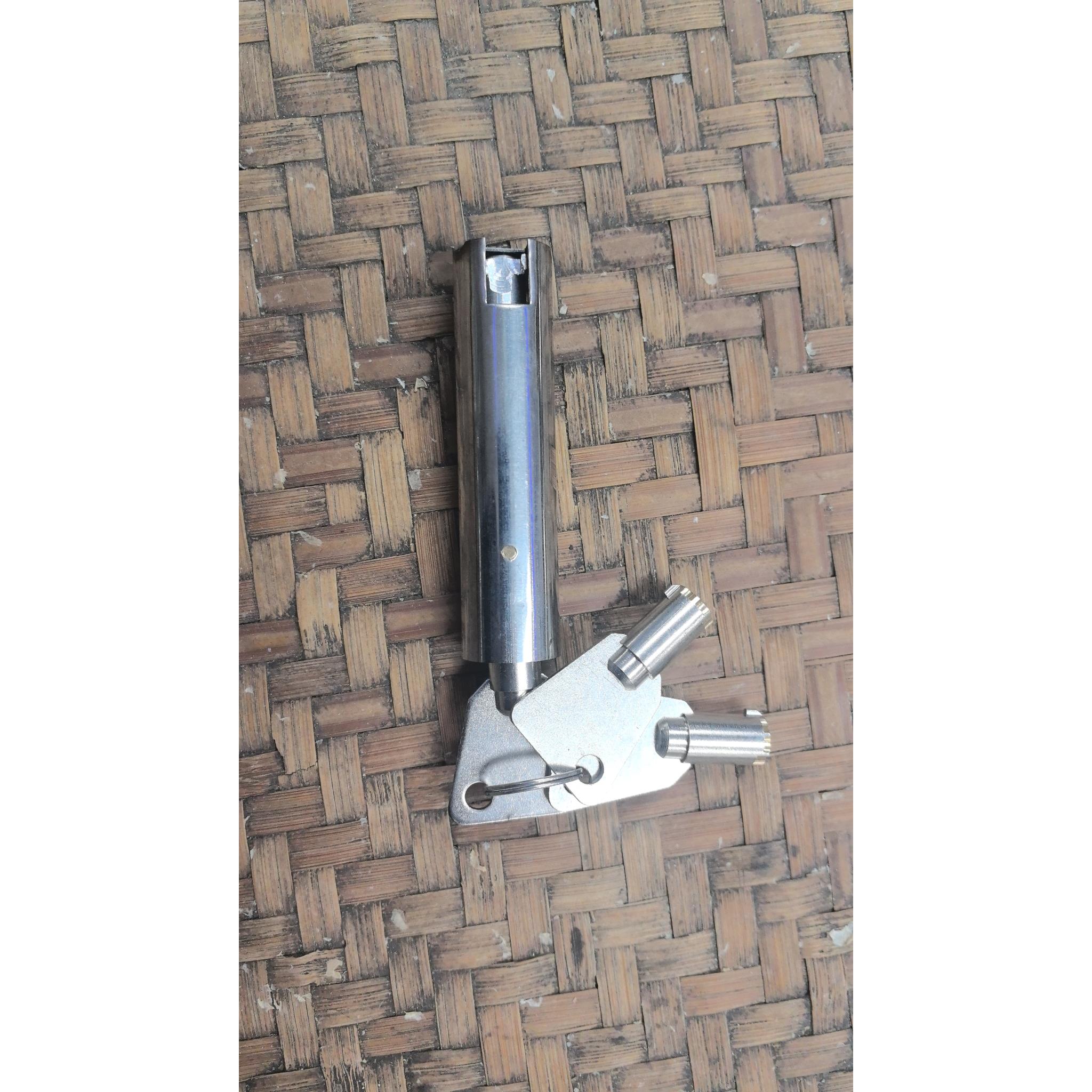 不锈钢卷帘门u型锁防盗专用梅花圆柱锁芯非双排刀片钥匙加长型