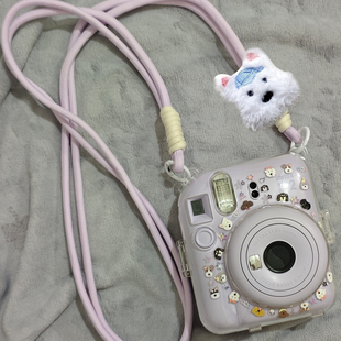 富士拍立得mini12保护壳11透明水晶壳挂绳贴纸相机防防摔保护套