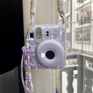 可爱拍立得mini12/11/迷你SE保护壳挂绳贴纸防摔相机保护套