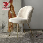 北欧梳妆台化妆凳靠背家用卧室设计师轻奢化妆椅网红ins美甲椅子