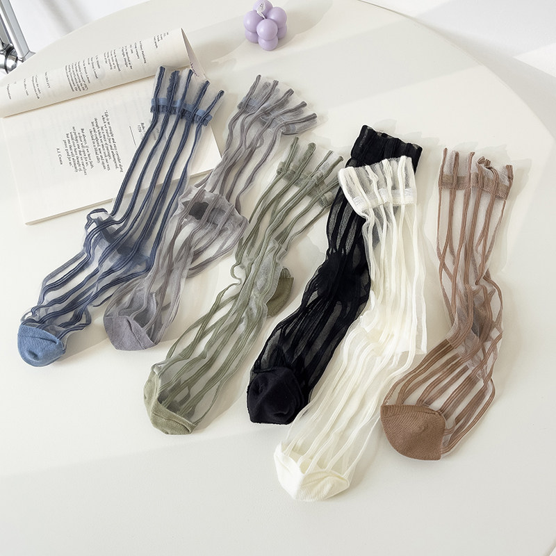 心简单,世界就简单】夏天玻璃丝透明竖条卡丝了简约风