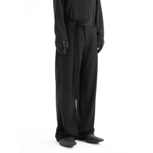 [DRKK]TRIANGLE PROJECT 小众设计 斜门襟长腰头飘带宽松休闲西裤