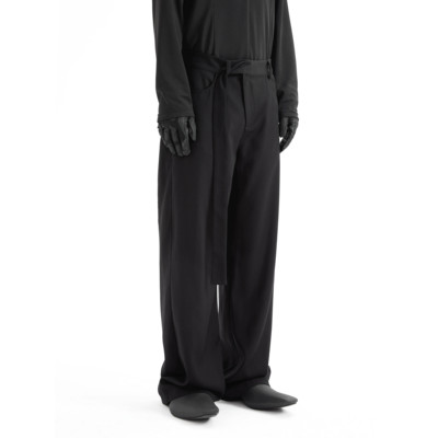 [DRKK]TRIANGLE PROJECT 小众设计 斜门襟长腰头飘带宽松休闲西裤