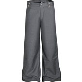 复合宽松立体剪裁基础西裤 金纽扣A字裤 烟灰未冷 DRKK重磅弯刀