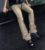 DRKK Nomorefigjht 咖色微喇 水洗面料显瘦显腿长clean fit