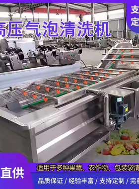 多功能洗菜机果蔬气泡清洗机土豆中药材清洗设备预制菜加工流水线