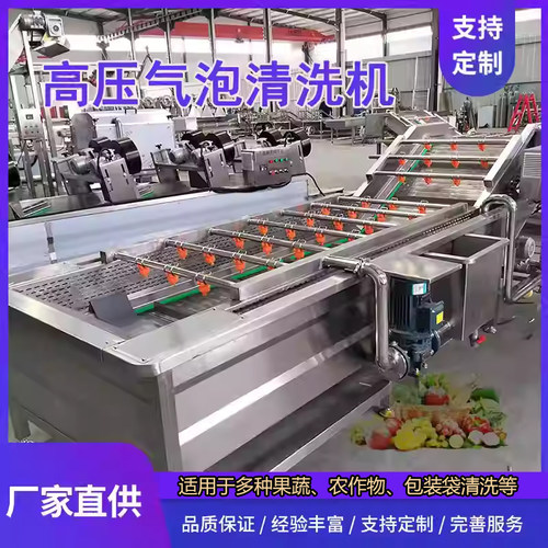 水循环果蔬气泡清洗机青菜生菜加工清洗设备辣椒豆角清洗输送线