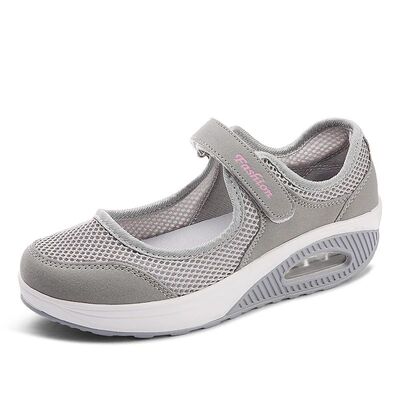 Women's Mesh Breathable Loafers Sneakers Solid Color Front S