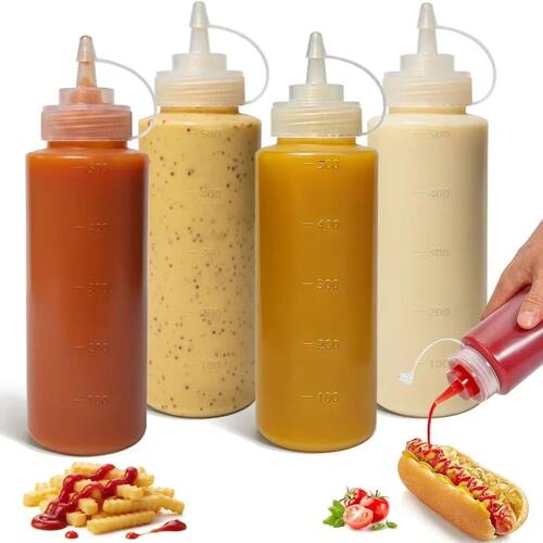 500 ML Plastic Pointed Mouth Squeeze Type Sauce Bottle Made