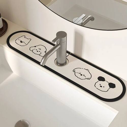Kitchen Faucet Draining Mat, Bathroom Sink Countertop Absorb