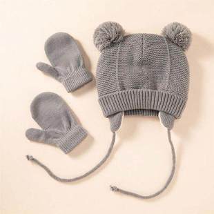 Cute Knitted Pompom Baby Hat Thick Warm Girl Boy Beanie Wint
